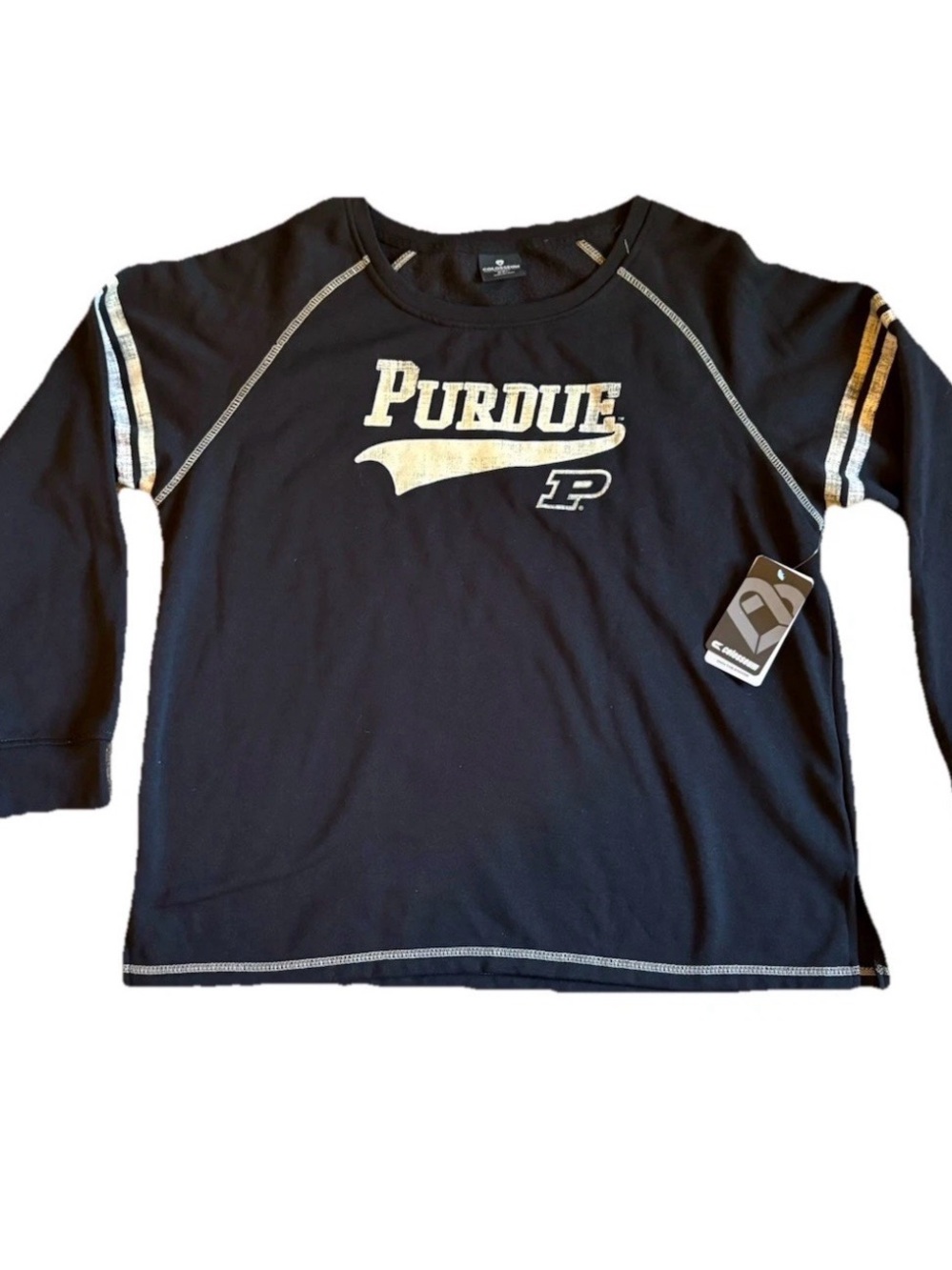 NWT Colosseum Purdue Boilermakers Womens XXL Sweatshirt Black & Gold NCAA